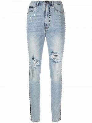 Krystaller skinny jeans Philipp Plein blå