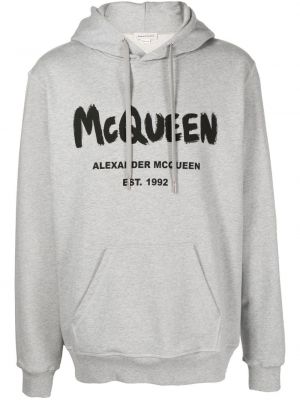 Trykt hettegenser Alexander Mcqueen grå