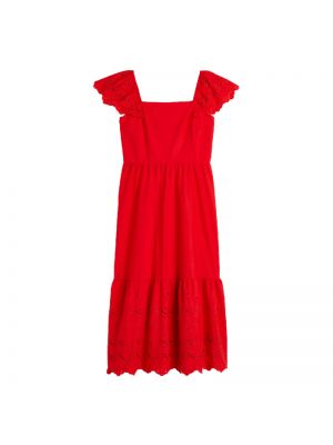 Платье с вышивкой H&m красное