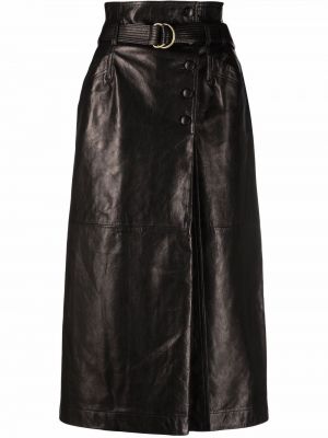 Černé sukně kožené Ulla Johnson