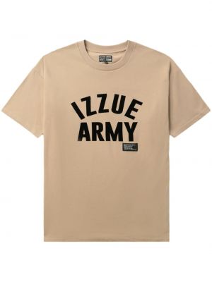 Βαμβακερή μπλούζα με σχέδιο Izzue μπεζ