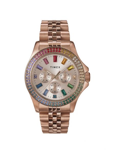 Rožinio aukso laikrodžiai Timex