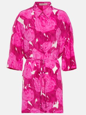 Chemise en soie à fleurs Valentino rose