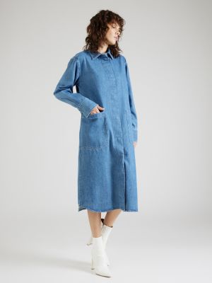 Košeľové šaty Knowledgecotton Apparel modrá