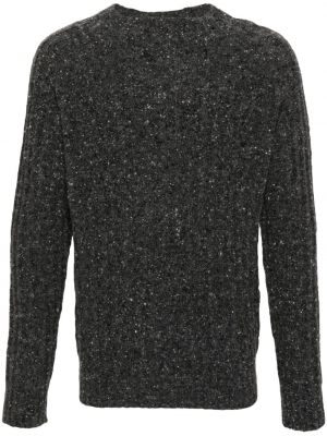 Sweter wełniany tweedowy Aspesi szary