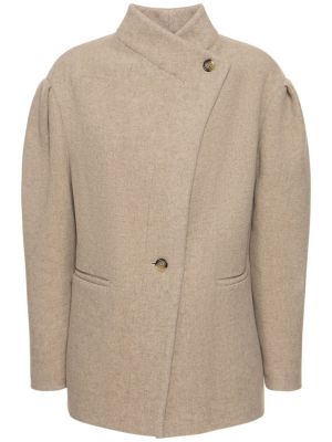 Šedý vlněný kabát Isabel Marant