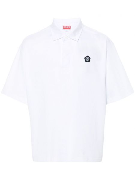 Blomstret poloshirt Kenzo hvid