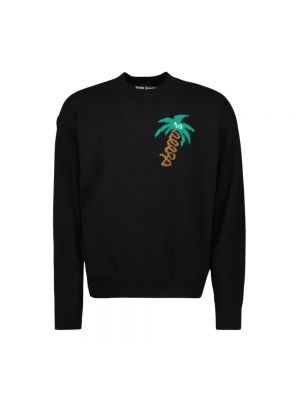 Sweter z nadrukiem Palm Angels czarny