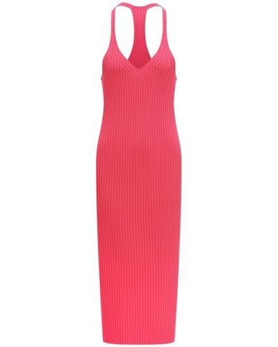 Платье из вискозы Helmut Lang, розовое