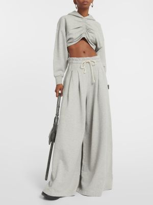 Sudadera con capucha de algodón Palm Angels gris