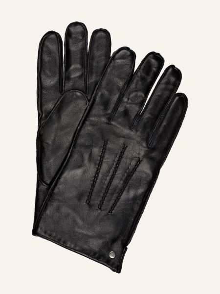 Rękawiczki skórzane Joop! czarne