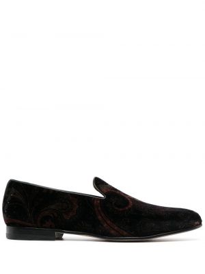 Jacquard fløyel loafers Etro svart