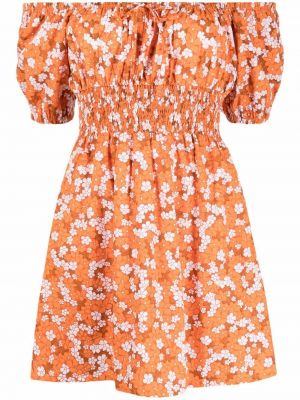 Oranžové mini šaty s potiskem Faithfull The Brand