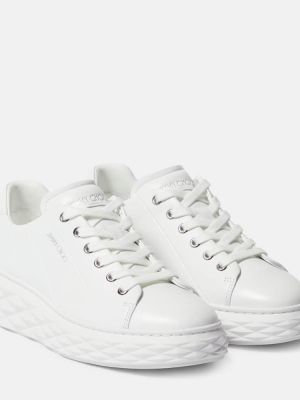 Sneakers di pelle Jimmy Choo bianco