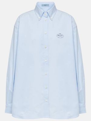 Camisa de algodón Prada azul