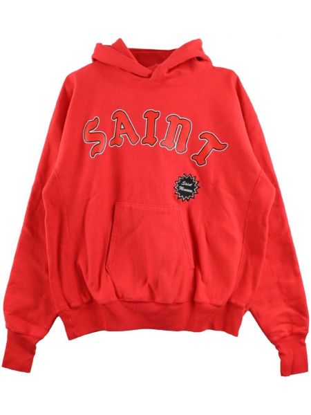 Pamučna hoodie s kapuljačom s printom Saint Mxxxxxx crvena