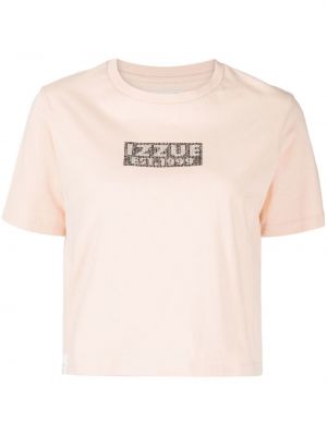 T-shirt con cristalli Izzue rosa