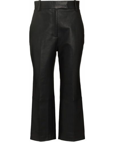 Pantalon en cuir Khaite noir