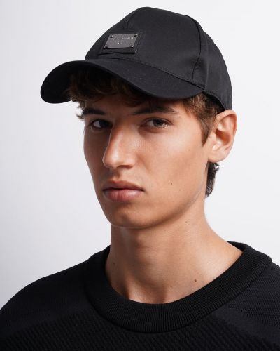 Памучна шапка с козирки Dolce & Gabbana черно