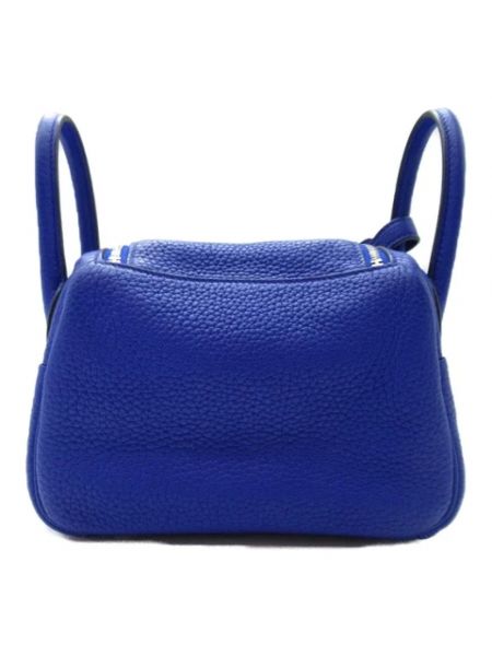 Bolsa de hombro de cuero retro Hermès Vintage azul