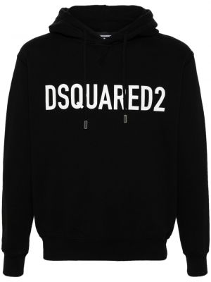 Raštuotas džemperis su gobtuvu Dsquared2 juoda