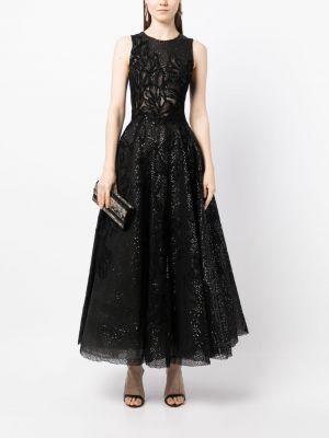 Skaidrus vakarinė suknelė su blizgučiais Saiid Kobeisy juoda
