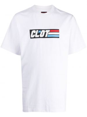 T-shirt en coton à imprimé Clot blanc