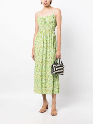 Květinové midi šaty s potiskem Faithfull The Brand zelené