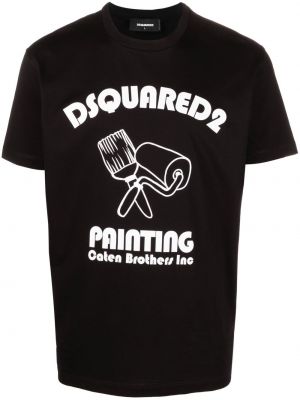 Pamut póló nyomtatás Dsquared2 fekete