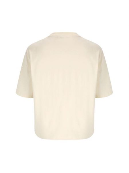 Camiseta de algodón de cuello redondo Fila beige