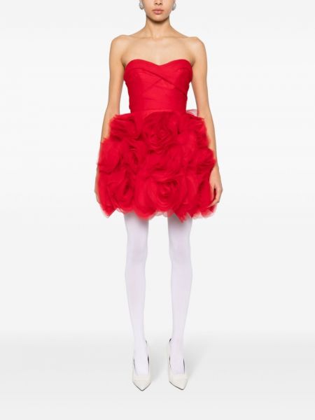 Sukienka mini w kwiatki Ana Radu czerwona