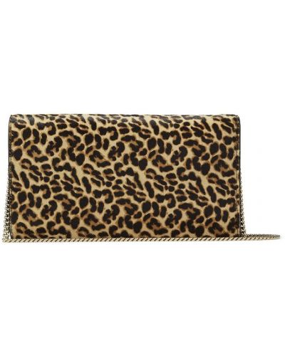 Bolso clutch con estampado leopardo Jimmy Choo dorado