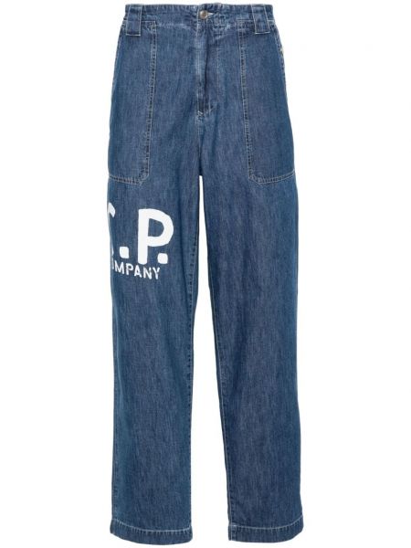 Mustriline kitsa lõikega teksapüksid C.p. Company sinine