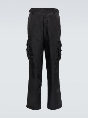 Nylonowe spodnie cargo Prada czarne