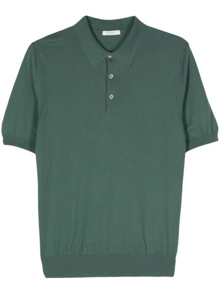 Medvilninis polo marškinėliai Boglioli žalia