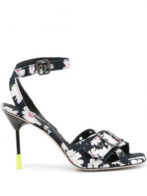 Sandale cu model floral cu imagine Msgm negru