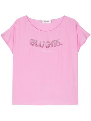 Tunika s kristalima od krep Blugirl ružičasta
