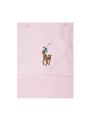 Czapka z daszkiem bawełniana Ralph Lauren różowa