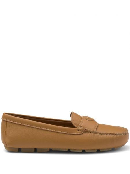 Loafers en cuir Prada marron