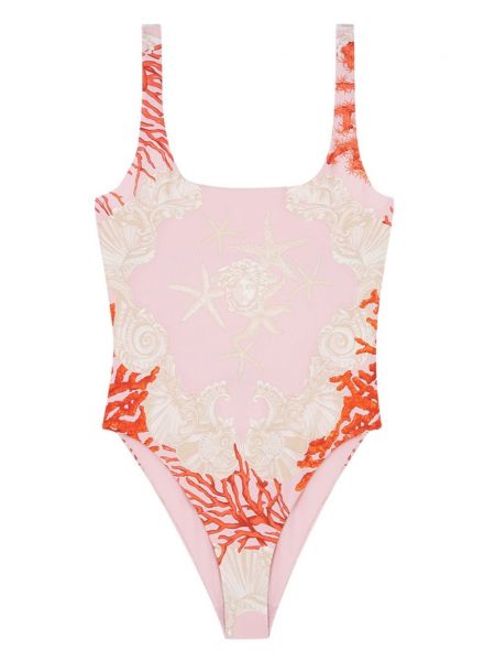 Badeanzug mit rückenausschnitt mit print Versace pink