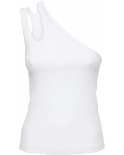 Aszimmetrikus jersey pamut tank top Remain - fehér