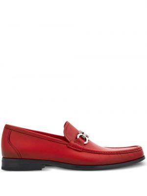 Pantofi loafer din piele Ferragamo roșu
