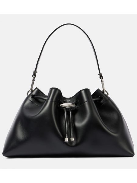 Bolsa de hombro de cuero Jimmy Choo negro