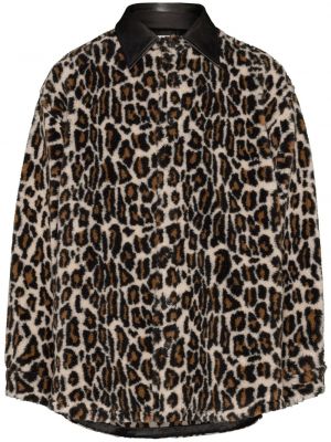 Košeľa s kožušinou s potlačou s leopardím vzorom Maison Margiela