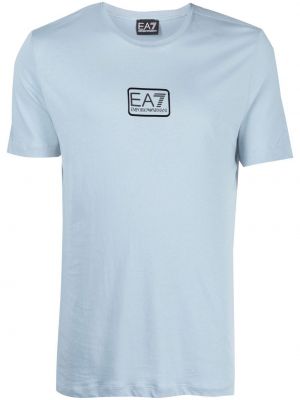 Bomull t-skjorte Ea7 Emporio Armani blå