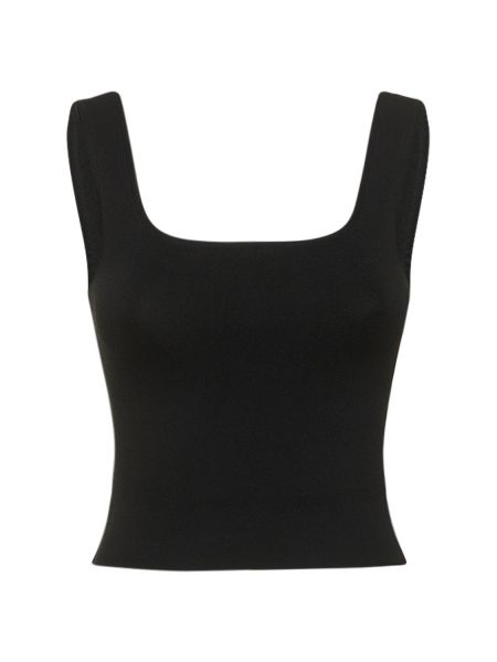 Top de viscosa de tela jersey Matteau negro