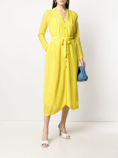 Vestido de tejido jacquard Roseanna amarillo