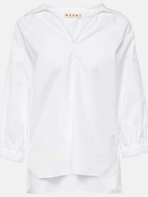 Bavlněná košile Marni bílá