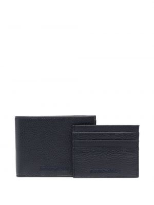 Kožená peňaženka Emporio Armani modrá