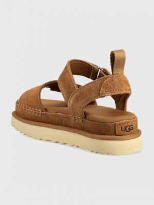 Sandale din piele cu platformă Ugg maro